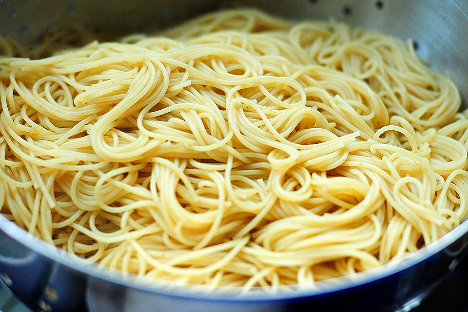 Tasty Kitchen Blog: Bacon Tomato Capellini. Guest post by Amy Johnson of She Wears Many Hats, recipe submitted by TK member PlanoSheila (sheilajfoster).