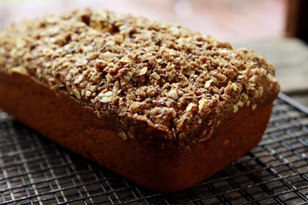 Tasty Kitchen Blog: Streusel-Topped Pumpkin Bread. Guest post by Alice Currah of Savory Sweet Life, recipe submitted by TK member Shaina Olmanson of Food for My Family.