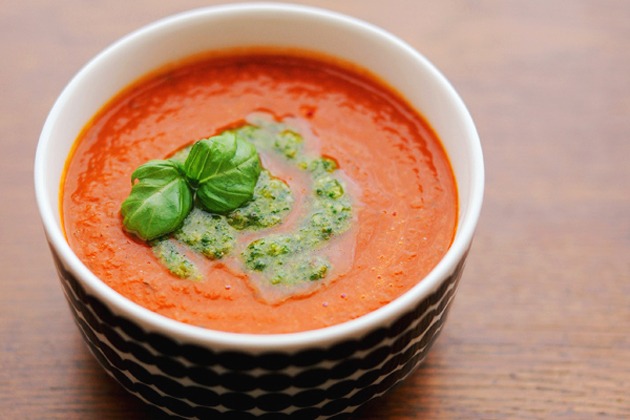 Tasty Kitchen Blog: Looks Delicious! (Simple and Delicious Tomato Soup with Salsa Verde, submitted by TK member misspfui of I Am Zoe)