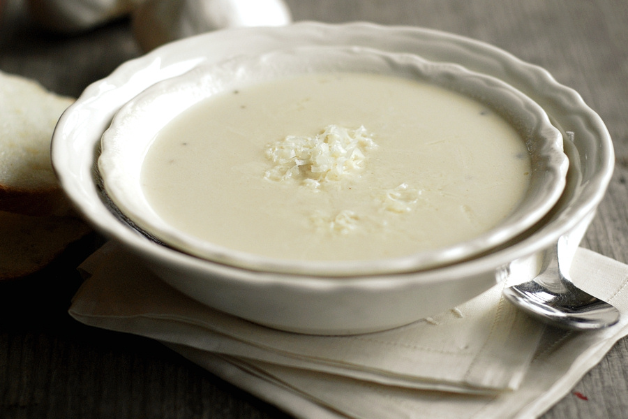 Tasty Kitchen Blog: Outrageous Garlic Soup. Guest post by Erica Kastner of Cooking for Seven, recipe submitted by TK member n8tivenyer.