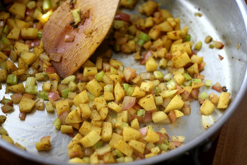 Tasty Kitchen Blog: Stuffed Acorn Squash with Cranberry Cornbread Stuffing. Guest post by Natalie Perry of Perry's Plate, recipe submitted by TK member kvmolen.