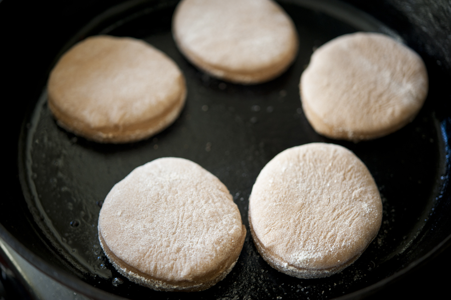 Tasty Kitchen Blog: Homemade English Muffins. Guest post by Georgia Pellegrini, recipe submitted by TK member Sarah Fowler.