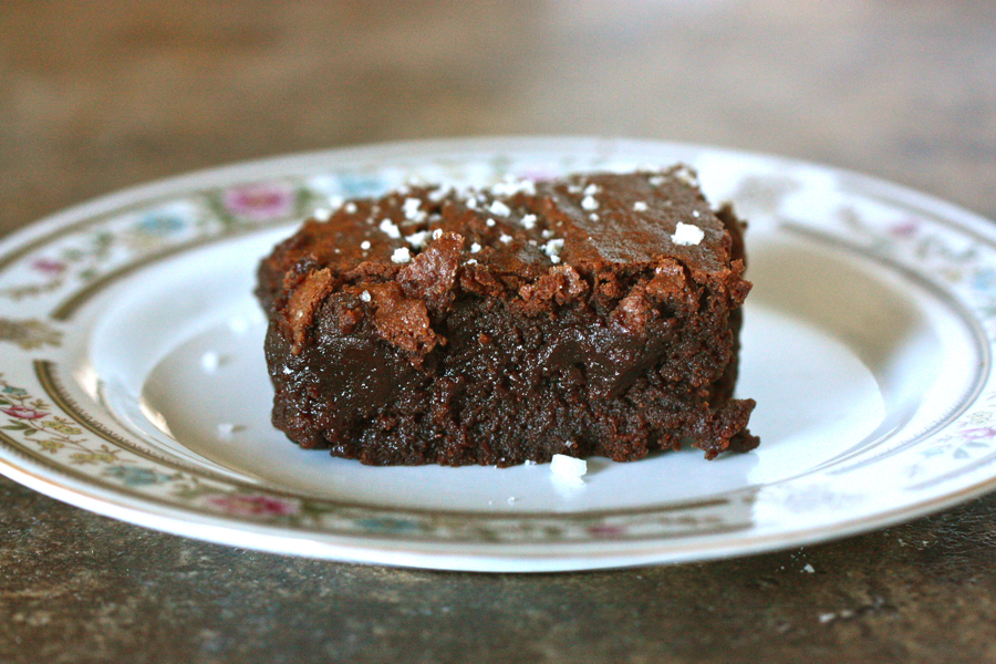 Tasty Kitchen Blog: Salted Fudge Brownies. Guest post by Jenna Weber of Eat, Live, Run; recipe submitted by TK member Jennifer (janedeere) of Jennifer Cooks.