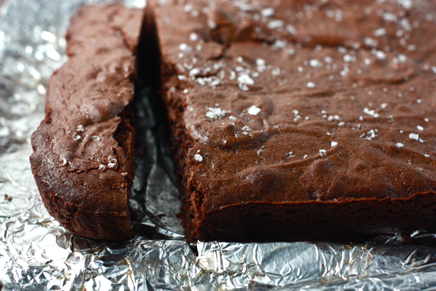 Tasty Kitchen Blog: Salted Fudge Brownies. Guest post by Jenna Weber of Eat, Live, Run; recipe submitted by TK member Jennifer (janedeere) of Jennifer Cooks.