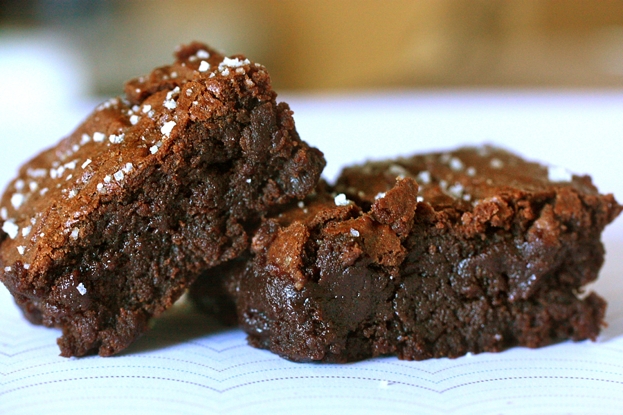 Tasty Kitchen Blog: Salted Fudge Brownies. Guest post by Jenna Weber of Eat, Live, Run; recipe submitted by TK member Jennifer (janedeere) of Jennifer Cooks.