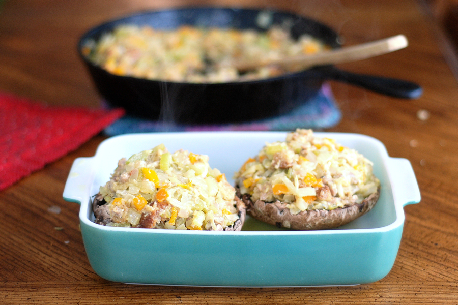 Tasty Kitchen Blog: Glorious Stuffed Portobello Mushrooms. Guest post by Erica Kastner of Cooking for Seven, recipe submitted by TK member Acher.