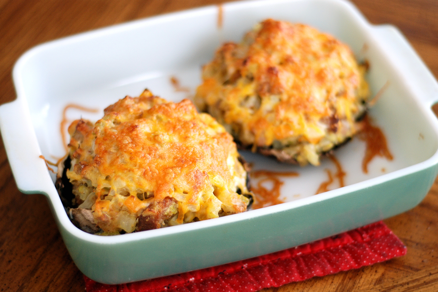 Tasty Kitchen Blog: Glorious Stuffed Portobello Mushrooms. Guest post by Erica Kastner of Cooking for Seven, recipe submitted by TK member Acher.