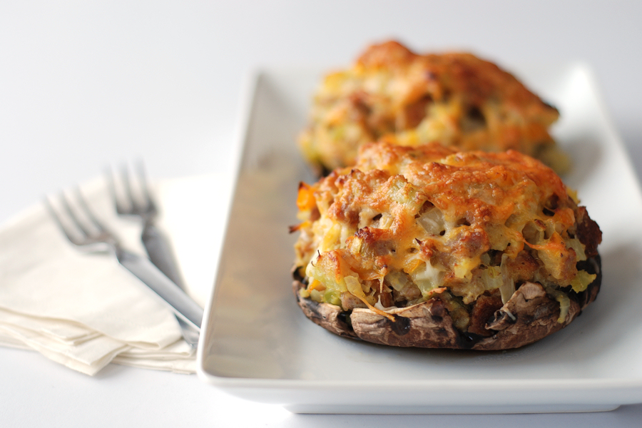 Tasty Kitchen Blog: Glorious Stuffed Portobello Mushrooms. Guest post by Erica Kastner of Cooking for Seven, recipe submitted by TK member Acher.