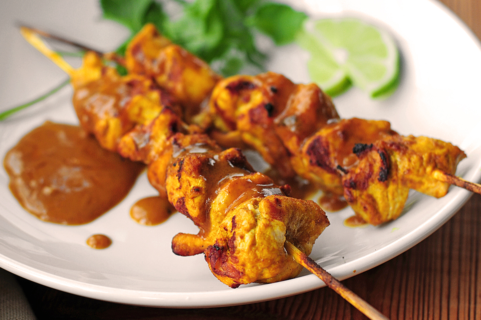 Chicken Satay with Peanut Sauce | Tasty Kitchen Blog