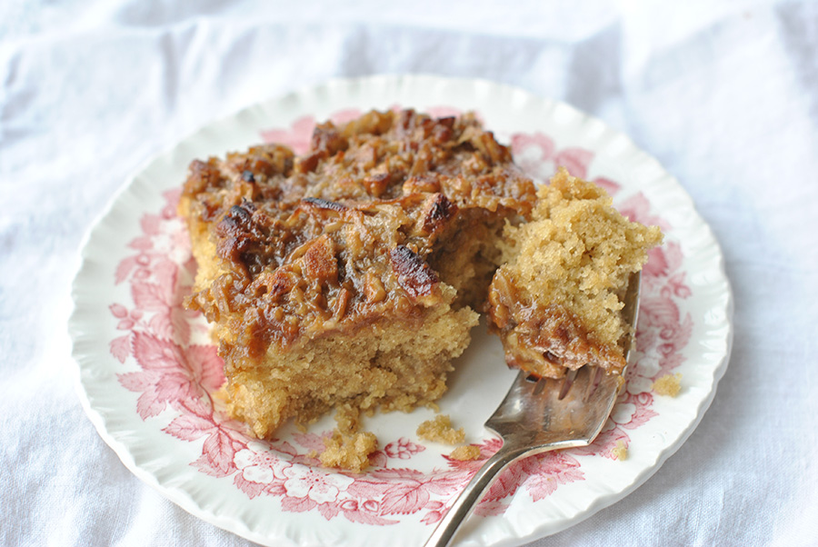 Tasty Kitchen Blog: Old Fashioned Oatmeal Cake with Broiled Topping. Guest post by Maggy Keet of Three Many Cooks, recipe submitted by TK member Brandi (dbnelson).