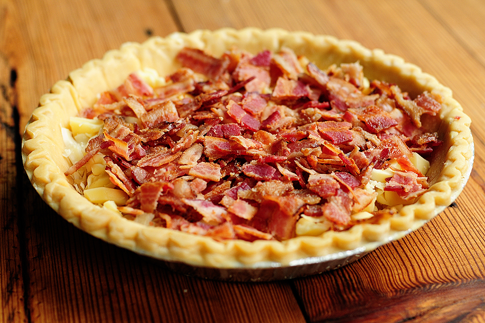 Tasty Kitchen Blog: Brie and Bacon Quiche. Guest post by Amy Johnson of She Wears Many Hats, recipe submitted by TK member Nancy (nancyinnewmexico).