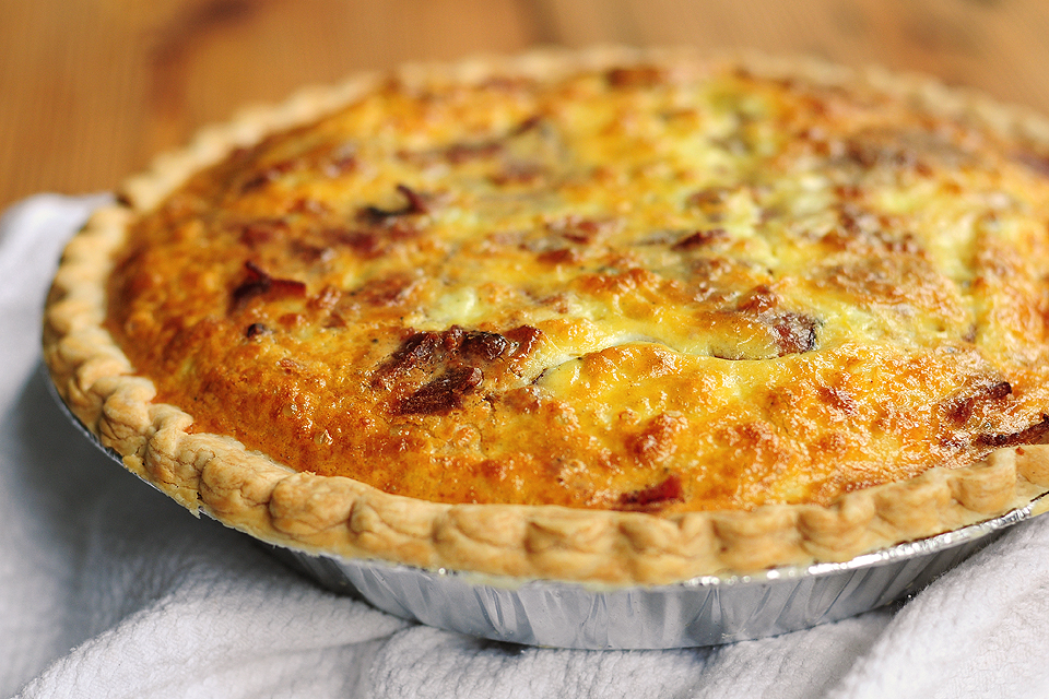 Tasty Kitchen Blog: Brie and Bacon Quiche. Guest post by Amy Johnson of She Wears Many Hats, recipe submitted by TK member Nancy (nancyinnewmexico).