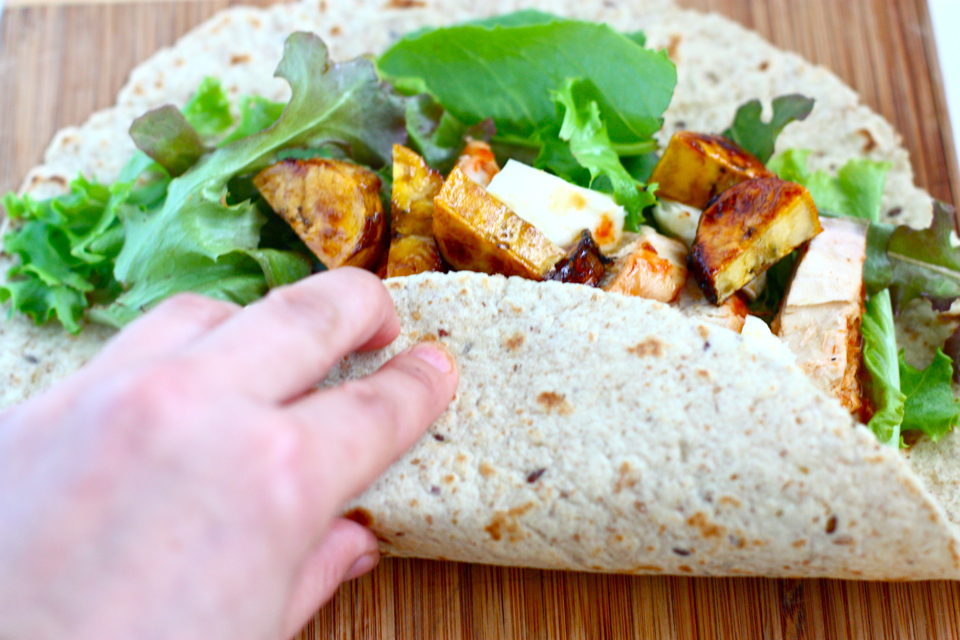 Tasty Kitchen Blog: BBQ Chicken, Brie and Plantain Wraps. Guest post by Jenna Weber of Eat, Live, Run; recipe submitted by TK member Tina of My Life as a Mrs.