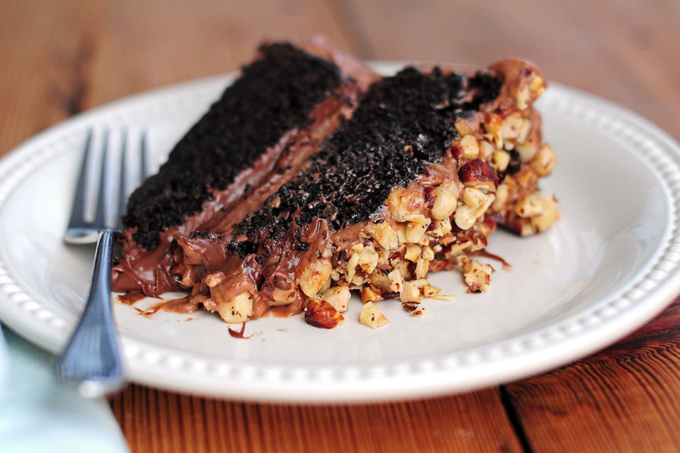 Simple Moist Chocolate Walnut Cake - Alpine Ella