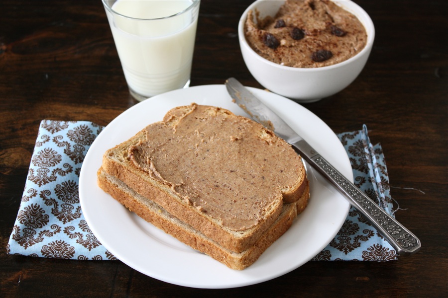 Tasty Kitchen Blog Cinnamon Raisin Almond Butter. Guest post by Maria Lichty of Two Peas and Their Pod, recipe submitted by TK member Brittany of Eating Bird Food.