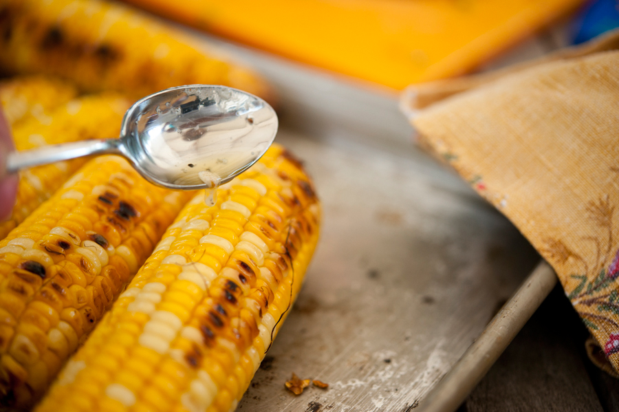 Tasty Kitchen Blog Grilled Corn with Bacon Butter & Cotija Cheese. Guest post by Georgia Pellegrini, recipe submitted by TK member Jessica Merchant of How Sweet It Is.