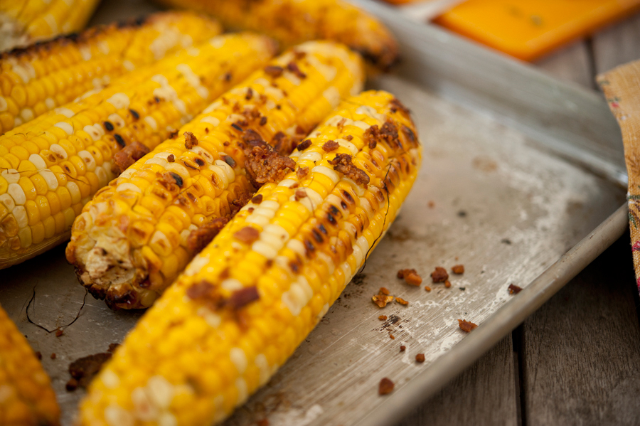 Tasty Kitchen Blog Grilled Corn with Bacon Butter & Cotija Cheese. Guest post by Georgia Pellegrini, recipe submitted by TK member Jessica Merchant of How Sweet It Is.