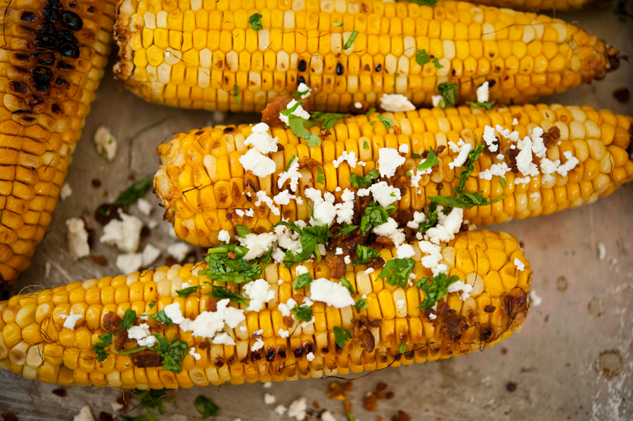 Tasty Kitchen Blog Grilled Corn with Bacon Butter & Cotija Cheese. Guest post by Georgia Pellegrini, recipe submitted by TK member Jessica Merchant of How Sweet It Is.