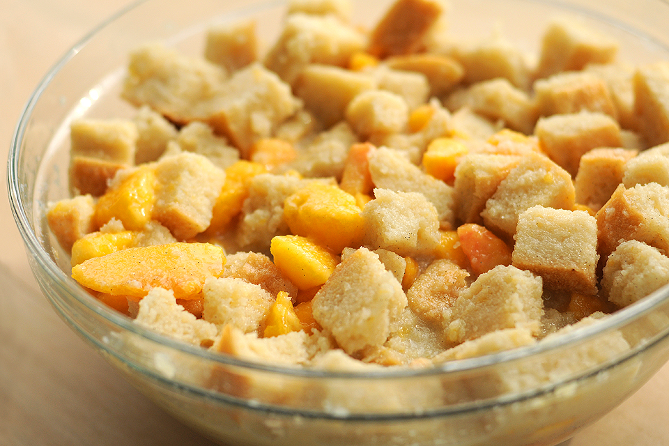 Tasty Kitchen Blog: Peachy Bread Pudding. Guest post by Amy Johnson of She Wears Many Hats, recipe submitted by TK member Marvin.