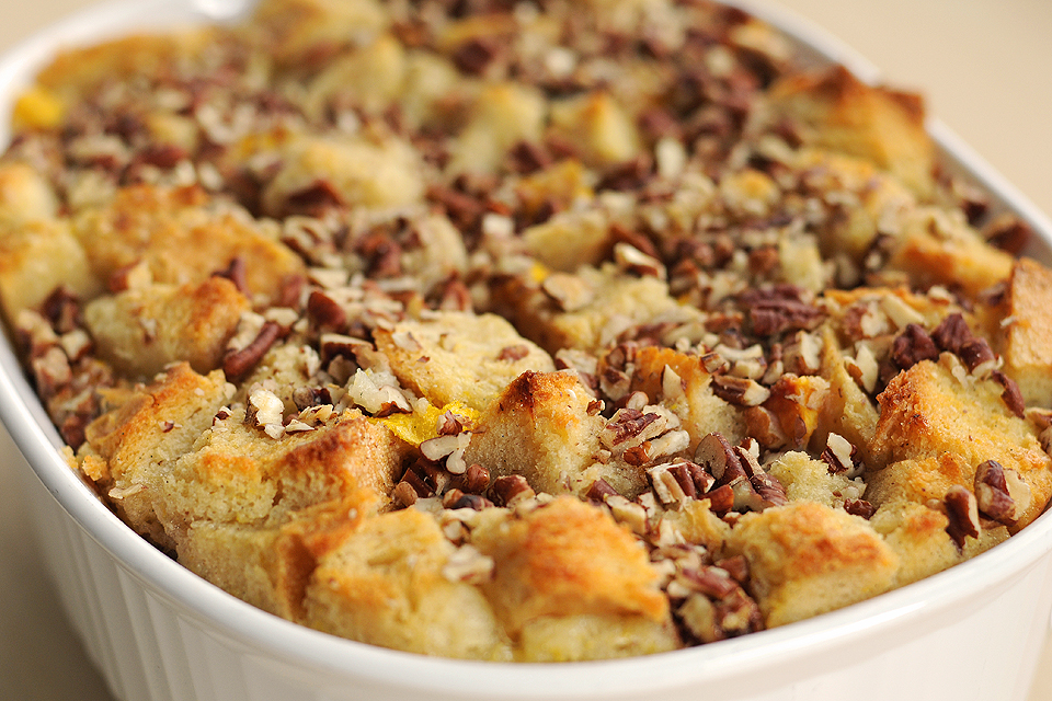 Tasty Kitchen Blog: Peachy Bread Pudding. Guest post by Amy Johnson of She Wears Many Hats, recipe submitted by TK member Marvin.
