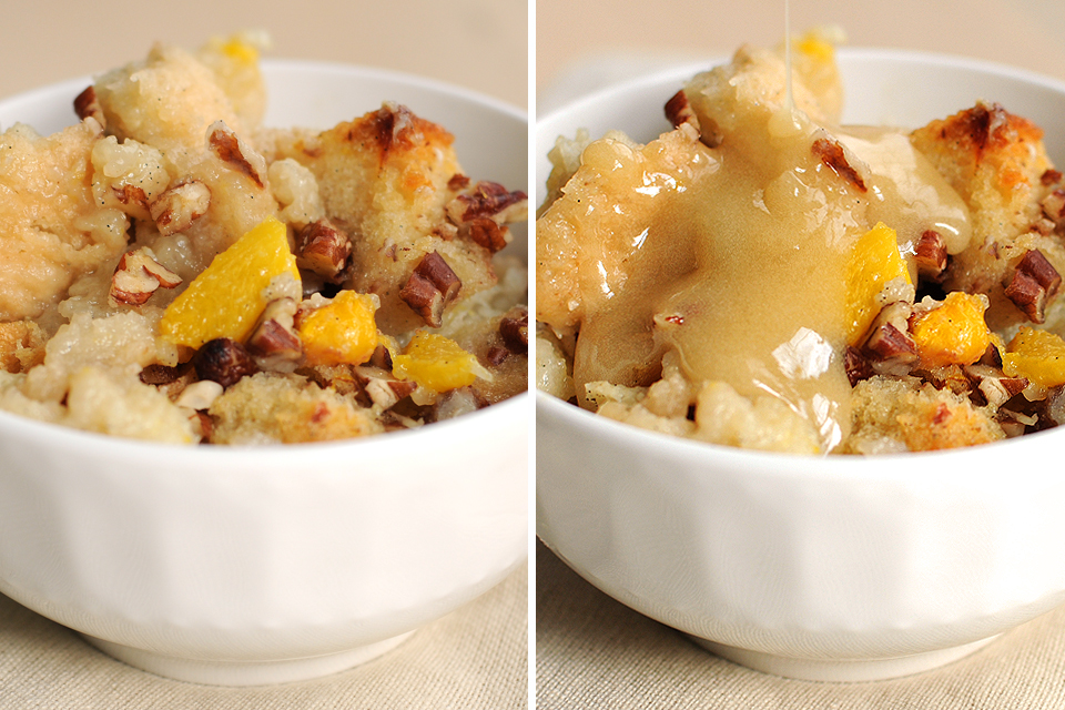 Tasty Kitchen Blog: Peachy Bread Pudding. Guest post by Amy Johnson of She Wears Many Hats, recipe submitted by TK member Marvin.