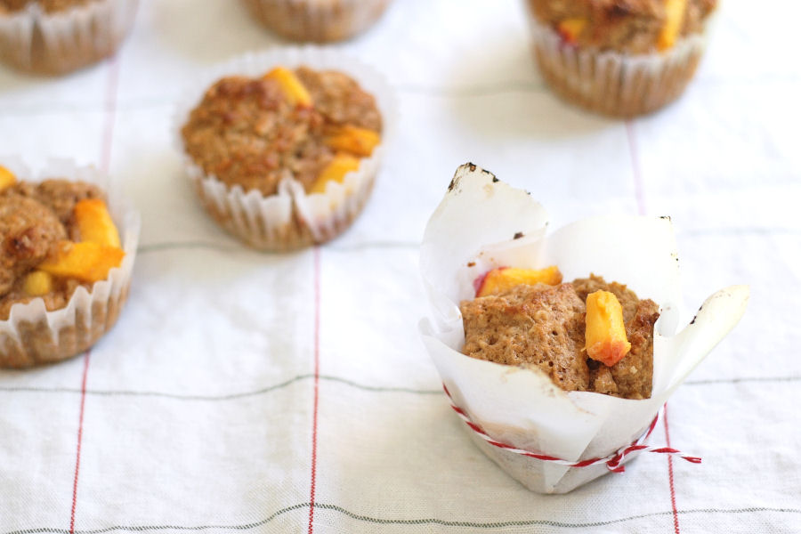 Tasty Kitchen Blog Peachy-keen Muffins. Guest post by Erica Kastner of Cooking for Seven, recipe submitted by TK member Karalie.