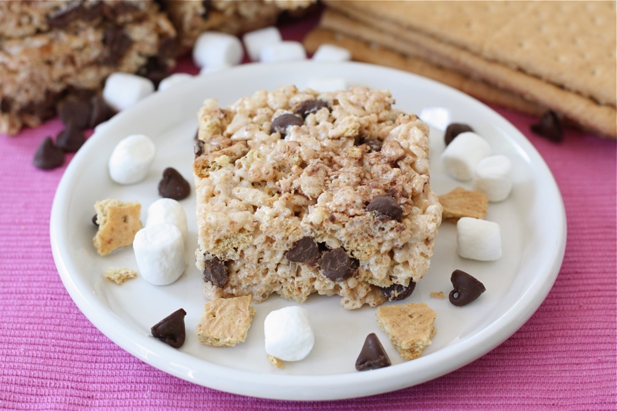 Tasty Kitchen Blog S'more Rice Krispie Squares. Guest post by Maria Lichty of Two Peas and Their Pod, recipe submitted by TK member Hannah Jeffries of City Baked.