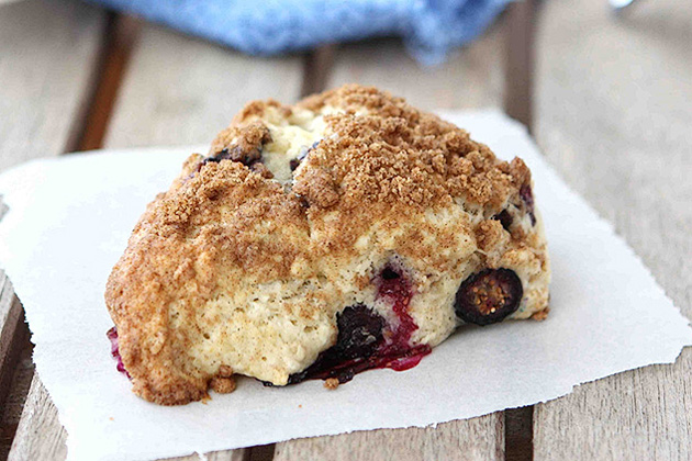 Tasty Kitchen Blog: Blueberry Strudel Scones. Guest post by Dara Michalski of Cookin' Canuck, recipe submitted by TK member Katrin (ppkongacooks) of Running with the Devil(ed) Eggs.