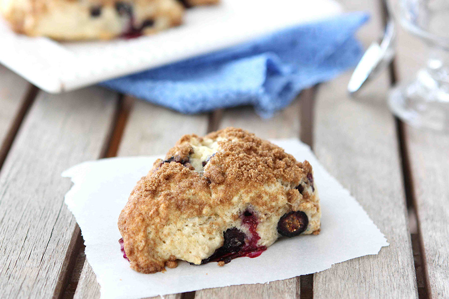 Tasty Kitchen Blog: Blueberry Strudel Scones. Guest post by Dara Michalski of Cookin' Canuck, recipe submitted by TK member Katrin (ppkongacooks) of Running with the Devil(ed) Eggs.