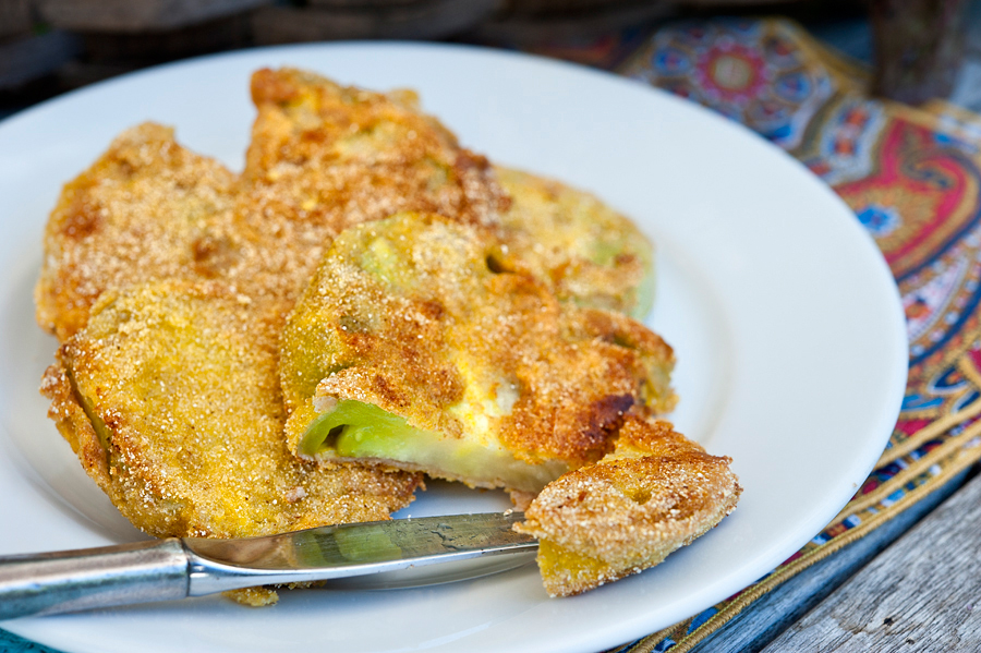 Tasty Kitchen Blog: Fried Green Tomatoes. Guest post by Georgia Pellegrini, recipe submitted by TK member Stephanie of Cookin' Cowgirl.