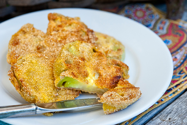 Tasty Kitchen Blog: Fried Green Tomatoes. Guest post by Georgia Pellegrini, recipe submitted by TK member Stephanie of Cookin' Cowgirl.