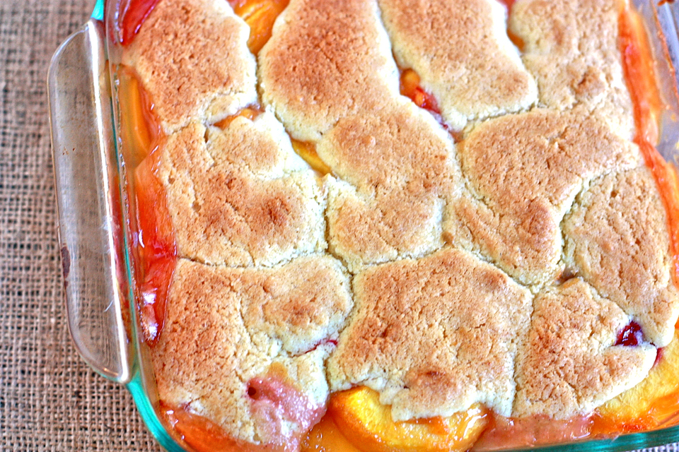 Tasty Kitchen Blog: The Yummiest Peach Cobbler. Guest post by Jenna Weber of Eat, Live, Run; recipe submitted by TK member Kim (CountryCookinMama) of But Mama, I'm Hungry!