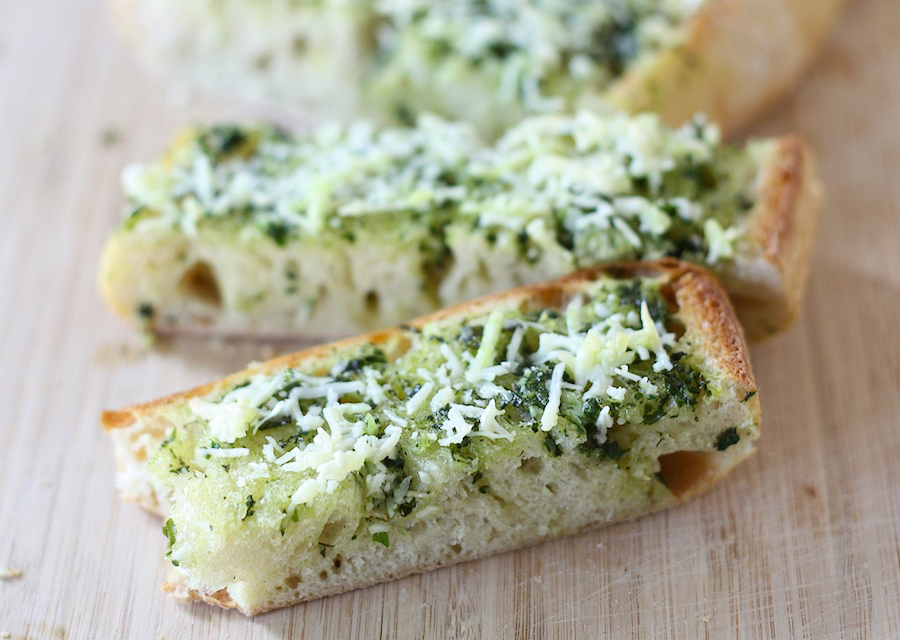 Tasty Kitchen Blog: Basil Butter Garlic Bread. Guest post by Maria Lichty of Two Peas and Their Pod, recipe submitted by TK member Jenna (kitchenlovenest) of Jenna's Everything Blog.