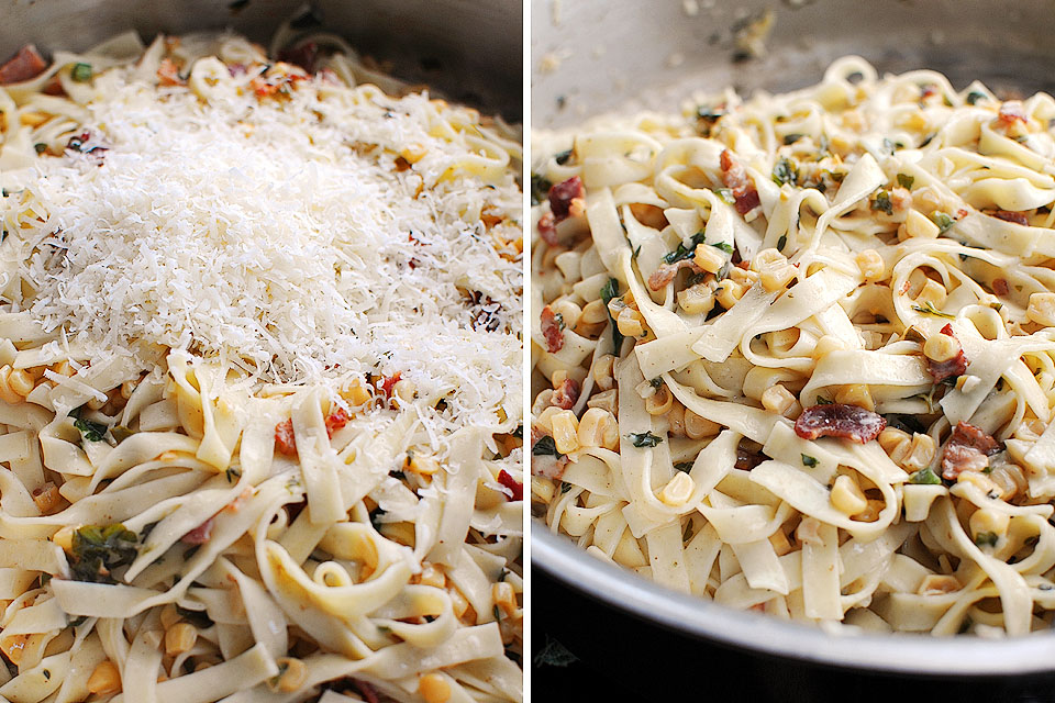 Tasty Kitchen Blog: Corn Chile Pasta Carbonara. Guest post by Amy Johnson of She Wears Many Hats, recipe submitted by TK member Erin of Dinners, Dishes and Desserts.