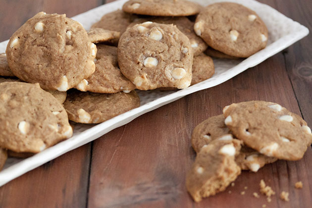 Tasty Kitchen Blog: White Chocolate Pumpkin Spice Cookies. Guest post by Gaby Dalkin of What's Gaby Cooking, recipe submitted by TK member Cassie of Bake Your Day.