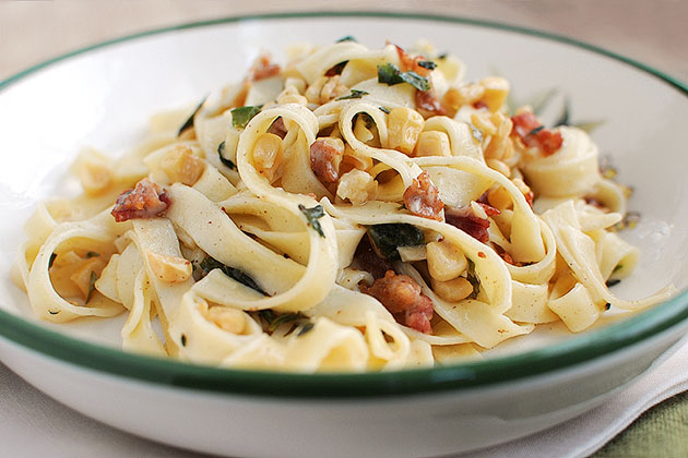 Pasta Carbonara with Corn and Chiles | Tasty Kitchen Blog