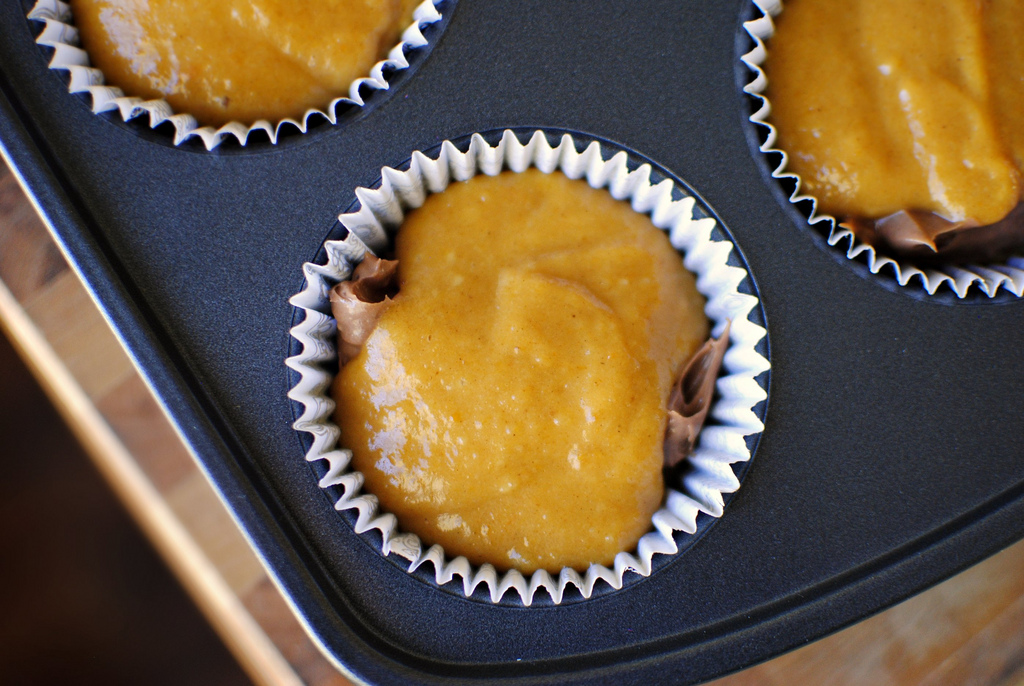 Tasty Kitchen Blog: Nutella Cheesecake Pumpkin Muffins. Guest post by Laurie McNamara of Simply Scratch, recipe submitted by TK member Amy of My Name is Snickerdoodle.