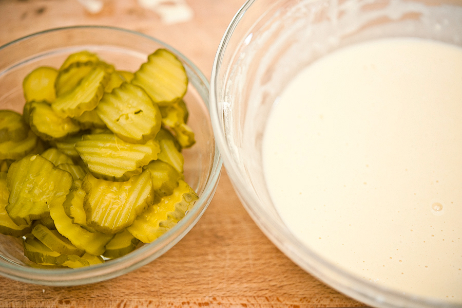 Tasty Kitchen Blog: Beer-Battered Fried Pickles. Guest post by Georgia Pellegrini, recipe submitted by TK member Kelly of Live Love Pasta.