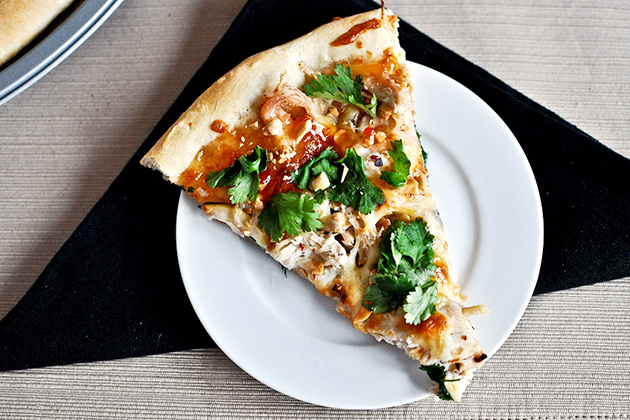 Tasty Kitchen Blog: Thai Chicken Pizza. Guest post by Jessica Merchant of How Sweet It Is, recipe submitted by TK member Dax Phillips of Simple Comfort Food.