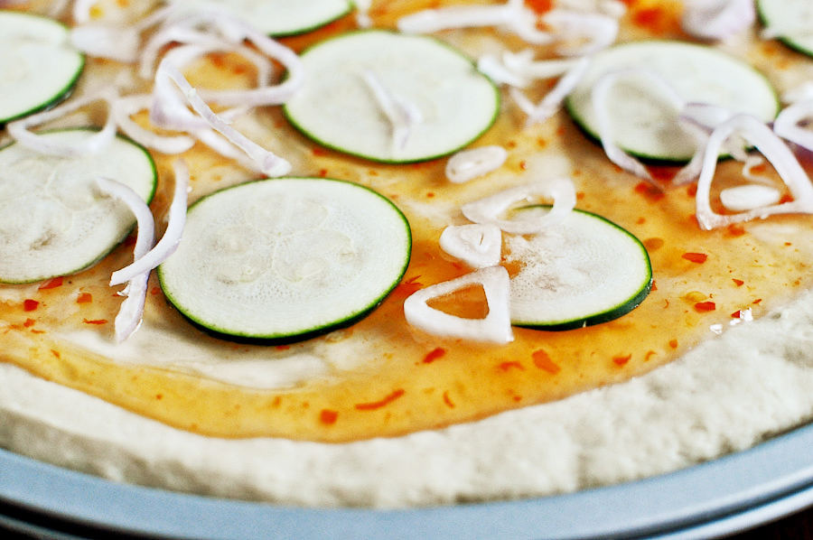 Tasty Kitchen Blog: Thai Chicken Pizza. Guest post by Jessica Merchant of How Sweet It Is, recipe submitted by TK member Dax Phillips of Simple Comfort Food.