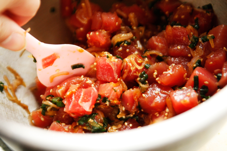 Tasty Kitchen Blog: Hawaiian Ahi Poke. Guest post by Alice Currah of Savory Sweet Life, recipe submitted by TK member Sommer of A Spicy Perspective.
