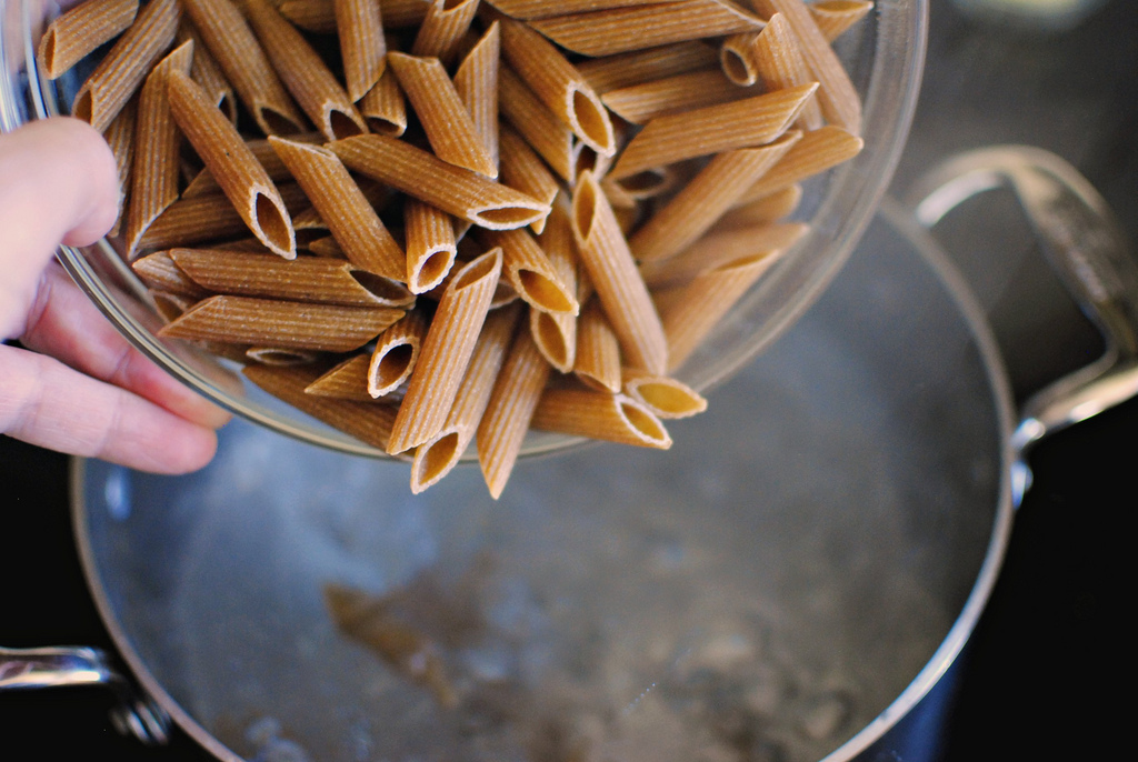 Tasty Kitchen Blog: Creamy Penne with Blue Cheese, Arugula and Toasted Walnuts. Guest post by Laurie McNamara of Simply Scratch, recipe submitted by TK member Bev Weidner of Bev Cooks.