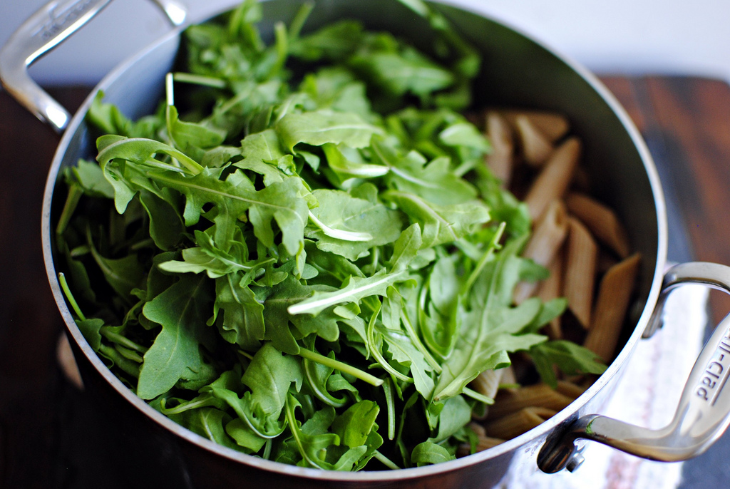 Tasty Kitchen Blog: Creamy Penne with Blue Cheese, Arugula and Toasted Walnuts. Guest post by Laurie McNamara of Simply Scratch, recipe submitted by TK member Bev Weidner of Bev Cooks.