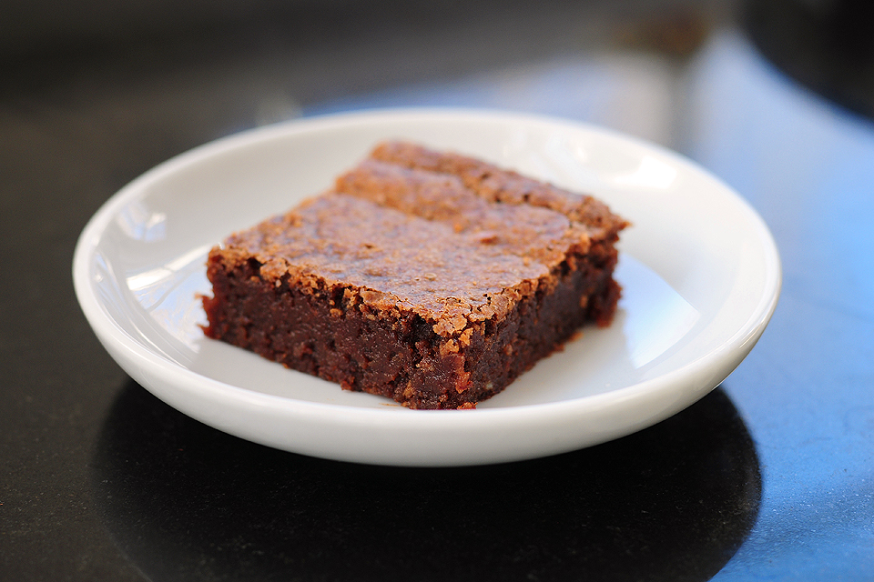 Tasty Kitchen Blog: Flourless Chocolate Brownie. Guest post and recipe from Amy Johnson of She Wears Many Hats, adapted from Nigella Lawson.