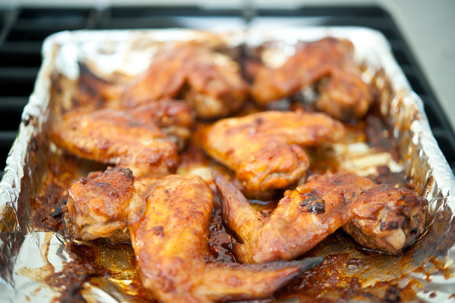 Tasty Kitchen Blog Oven Baked Chicken Wings with Sweet BBQ Sauce. Guest post by Georgia Pellegrini, recipe submitted by TK member Kristen of Dine and Dish.