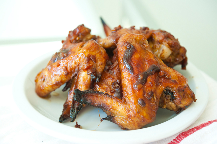 Tasty Kitchen Blog Oven Baked Chicken Wings with Sweet BBQ Sauce. Guest post by Georgia Pellegrini, recipe submitted by TK member Kristen of Dine and Dish.