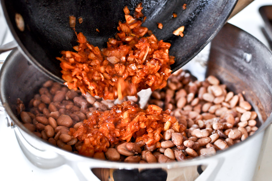 Tasty Kitchen Blog: Homemade Refried Beans. Guest post by Jessica Merchant of How Sweet It Is, recipe submitted by TK member Julie of Table for Two.