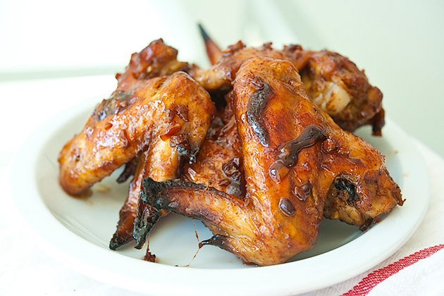 Tasty Kitchen Blog Oven Baked Chicken Wings with Sweet BBQ Sauce. Guest post by Georgia Pellegrini, recipe submitted by TK member Kristen of Dine and Dish.