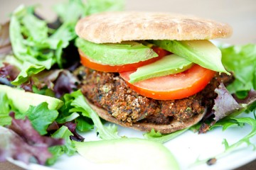 Tasty Kitchen Blog: Spicy Black Bean Burger. Guest post by Georgia Pellegrini, recipe submitted by TK member Jennifer of Keep It Simple Foods.