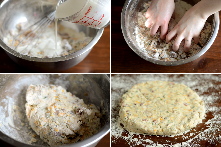 Tasty Kitchen Blog: Bacon, Cheddar and Chive Scones. Guest post by Erica Kastner of Cooking for Seven, recipe submitted by TK member Lindsay of Schnoodle Soup.